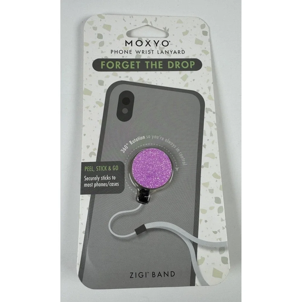 Moxyo Phone Wrist Universal Smartphone Lanyard - Pink Glitter/Black Lanyard